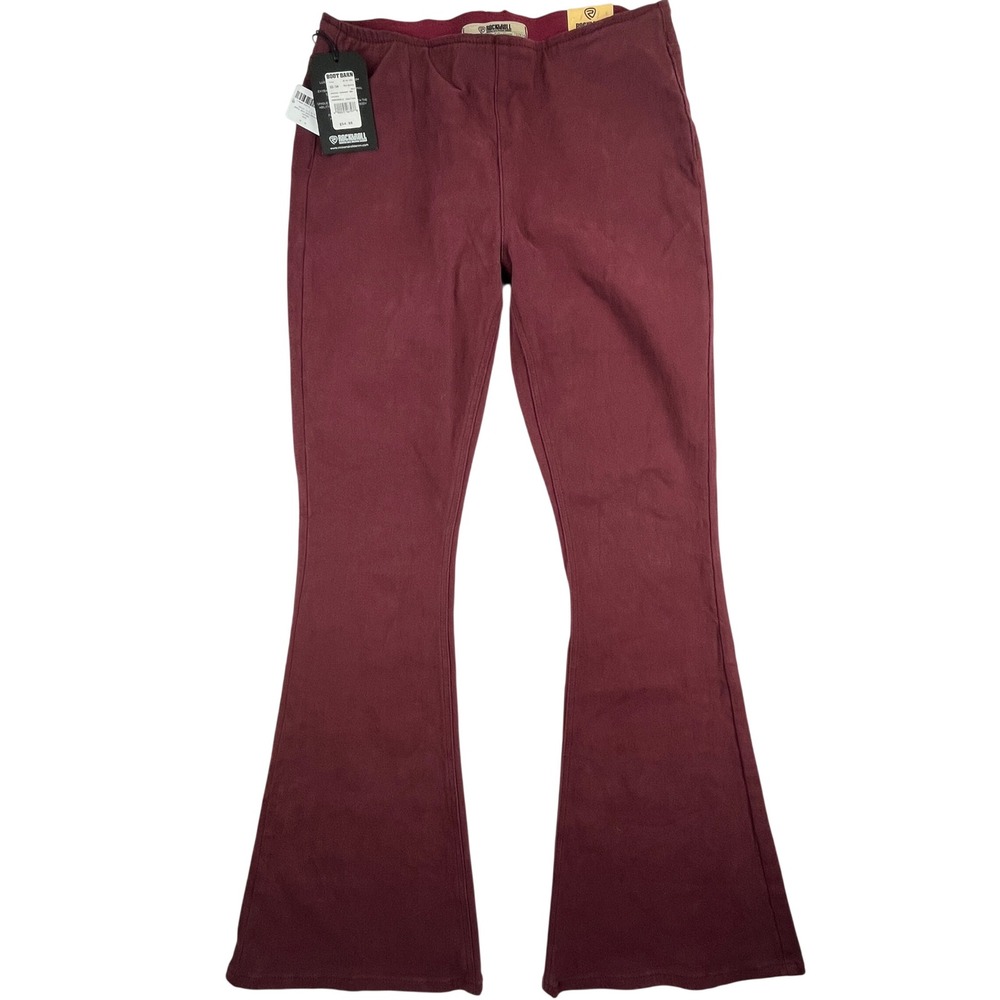 Rock & Roll Denim Bargain Bell Pull On Flare Burgundy Pant 32x34 Western NWT